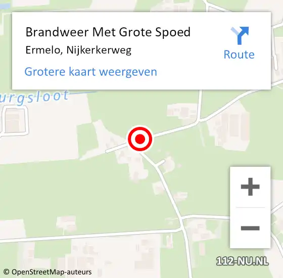 Locatie op kaart van de 112 melding: Brandweer Met Grote Spoed Naar Ermelo, Nijkerkerweg op 8 november 2018 20:23