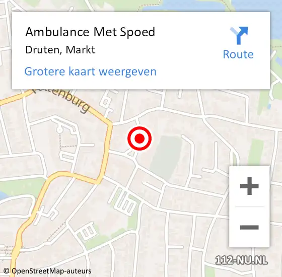 Locatie op kaart van de 112 melding: Ambulance Met Spoed Naar Druten, Markt op 8 november 2018 21:14