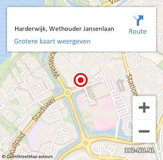 Locatie op kaart van de 112 melding:  Harderwijk, Wethouder Jansenlaan op 8 november 2018 21:22