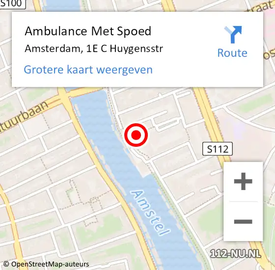Locatie op kaart van de 112 melding: Ambulance Met Spoed Naar Amsterdam, 1E C Huygensstr op 9 november 2018 02:51
