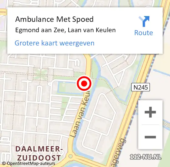 Locatie op kaart van de 112 melding: Ambulance Met Spoed Naar Egmond aan Zee, Laan van Keulen op 9 november 2018 05:11