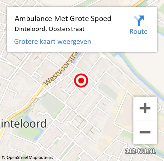 Locatie op kaart van de 112 melding: Ambulance Met Grote Spoed Naar Dinteloord, Oosterstraat op 9 november 2018 10:29