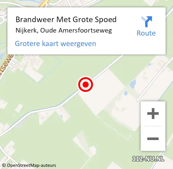 Locatie op kaart van de 112 melding: Brandweer Met Grote Spoed Naar Nijkerk, Oude Amersfoortseweg op 9 november 2018 10:59