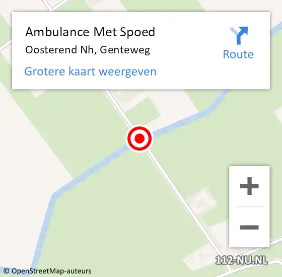 Locatie op kaart van de 112 melding: Ambulance Met Spoed Naar Oosterend Nh, Genteweg op 9 november 2018 11:46