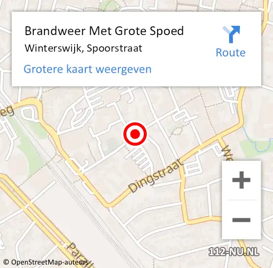 Locatie op kaart van de 112 melding: Brandweer Met Grote Spoed Naar Winterswijk, Spoorstraat op 9 november 2018 14:48