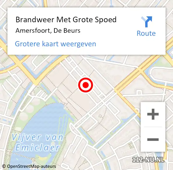 Locatie op kaart van de 112 melding: Brandweer Met Grote Spoed Naar Amersfoort, De Beurs op 9 november 2018 15:24