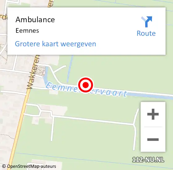 Locatie op kaart van de 112 melding: Ambulance Eemnes op 9 november 2018 15:32