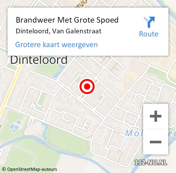 Locatie op kaart van de 112 melding: Brandweer Met Grote Spoed Naar Dinteloord, Van Galenstraat op 9 november 2018 17:22