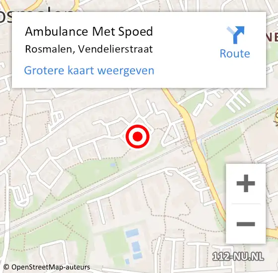 Locatie op kaart van de 112 melding: Ambulance Met Spoed Naar Rosmalen, Vendelierstraat op 9 november 2018 20:53