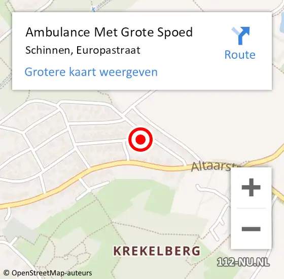 Locatie op kaart van de 112 melding: Ambulance Met Grote Spoed Naar Schinnen, Europastraat op 14 maart 2014 09:06