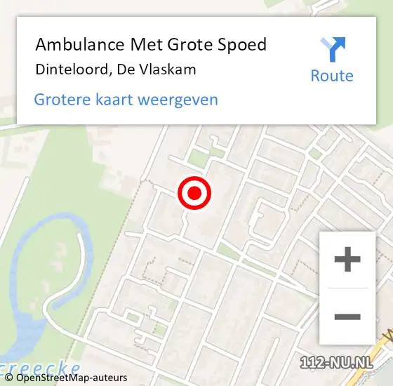 Locatie op kaart van de 112 melding: Ambulance Met Grote Spoed Naar Dinteloord, De Vlaskam op 9 november 2018 22:43