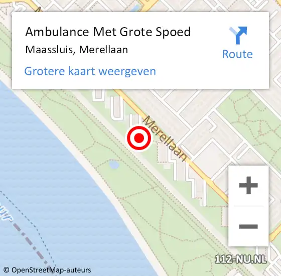 Locatie op kaart van de 112 melding: Ambulance Met Grote Spoed Naar Maassluis, Merellaan op 9 november 2018 23:19