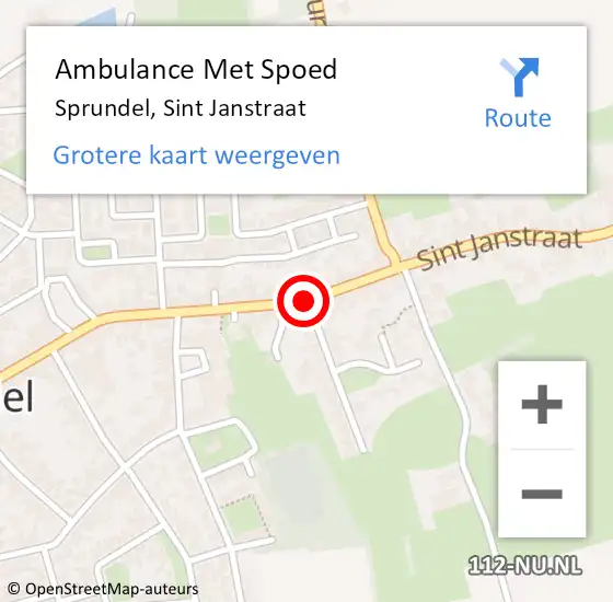Locatie op kaart van de 112 melding: Ambulance Met Spoed Naar Sprundel, Sint Janstraat op 9 november 2018 23:29