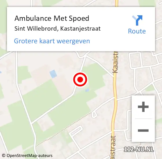 Locatie op kaart van de 112 melding: Ambulance Met Spoed Naar Sint Willebrord, Kastanjestraat op 14 maart 2014 09:19