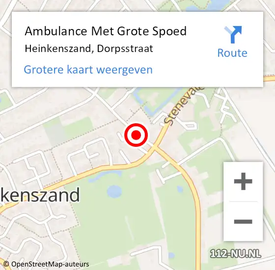 Locatie op kaart van de 112 melding: Ambulance Met Grote Spoed Naar Heinkenszand, Dorpsstraat op 10 november 2018 09:03
