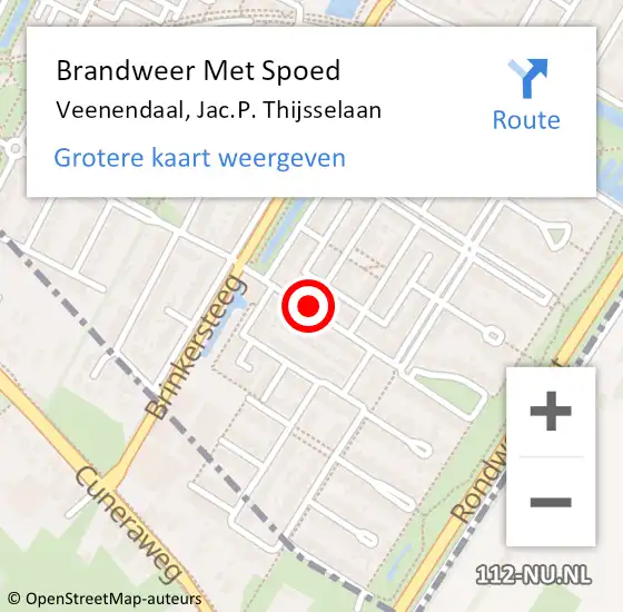 Locatie op kaart van de 112 melding: Brandweer Met Spoed Naar Veenendaal, Jac.P. Thijsselaan op 10 november 2018 09:17