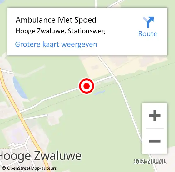 Locatie op kaart van de 112 melding: Ambulance Met Spoed Naar Hooge Zwaluwe, Stationsweg op 10 november 2018 12:48