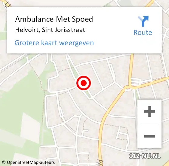 Locatie op kaart van de 112 melding: Ambulance Met Spoed Naar Helvoirt, Sint Jorisstraat op 10 november 2018 13:53