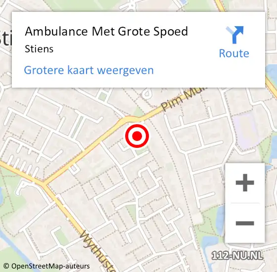 Locatie op kaart van de 112 melding: Ambulance Met Grote Spoed Naar Stiens op 10 november 2018 13:58
