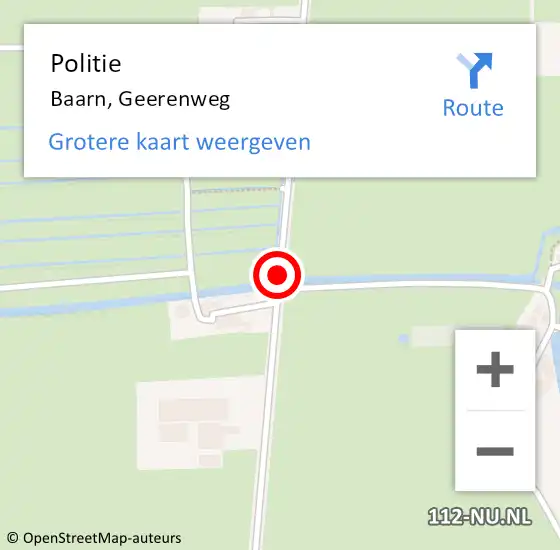 Locatie op kaart van de 112 melding: Politie Baarn, Geerenweg op 10 november 2018 14:56