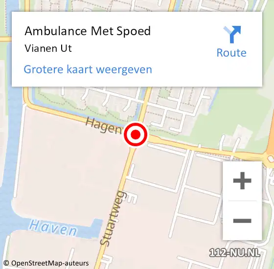 Locatie op kaart van de 112 melding: Ambulance Met Spoed Naar Vianen Ut op 10 november 2018 15:06