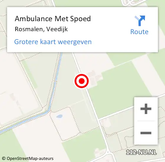 Locatie op kaart van de 112 melding: Ambulance Met Spoed Naar Rosmalen, Veedijk op 10 november 2018 15:37