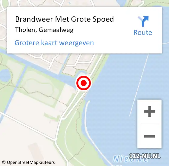 Locatie op kaart van de 112 melding: Brandweer Met Grote Spoed Naar Tholen, Gemaalweg op 10 november 2018 16:28