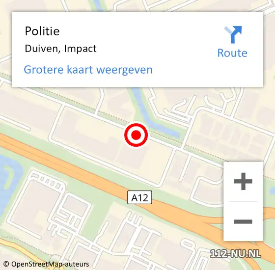 Locatie op kaart van de 112 melding: Politie Duiven, Impact op 11 november 2018 04:26