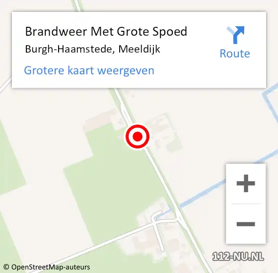 Locatie op kaart van de 112 melding: Brandweer Met Grote Spoed Naar Burgh-Haamstede, Meeldijk op 11 november 2018 07:39