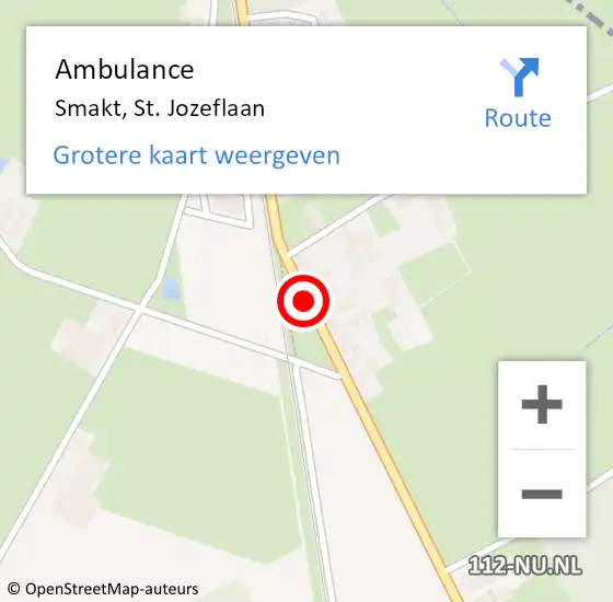 Locatie op kaart van de 112 melding: Ambulance Smakt, St. Jozeflaan op 11 november 2018 10:01