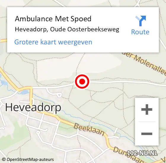 Locatie op kaart van de 112 melding: Ambulance Met Spoed Naar Heveadorp, Oude Oosterbeekseweg op 11 november 2018 10:38