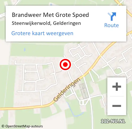 Locatie op kaart van de 112 melding: Brandweer Met Grote Spoed Naar Steenwijkerwold, Gelderingen op 11 november 2018 14:39