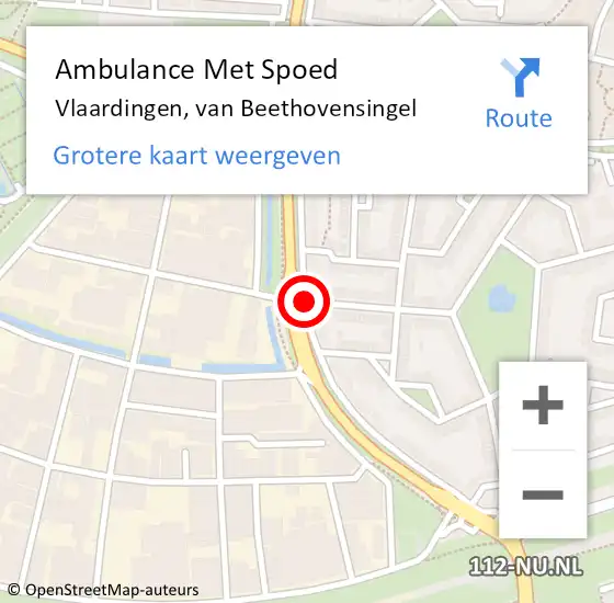 Locatie op kaart van de 112 melding: Ambulance Met Spoed Naar Vlaardingen, van Beethovensingel op 11 november 2018 15:20