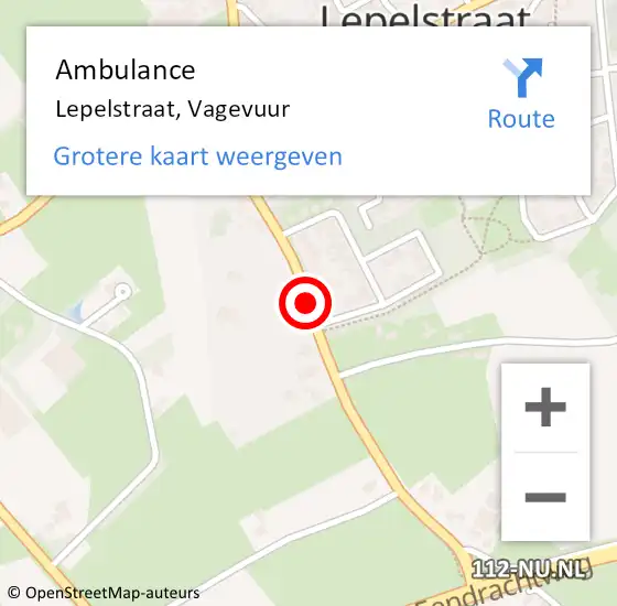 Locatie op kaart van de 112 melding: Ambulance Lepelstraat, Vagevuur op 11 november 2018 15:30