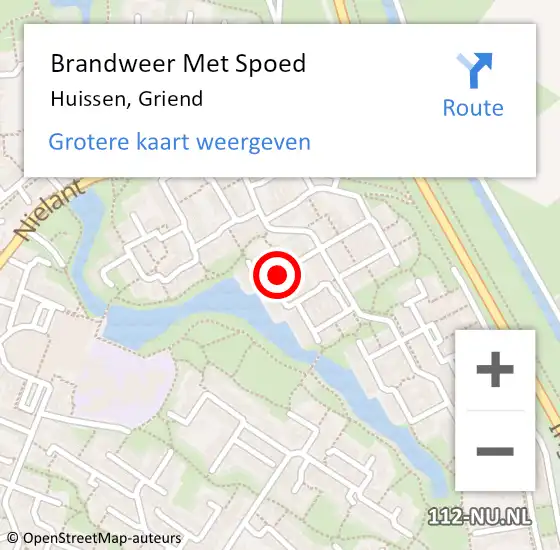 Locatie op kaart van de 112 melding: Brandweer Met Spoed Naar Huissen, Griend op 11 november 2018 16:17