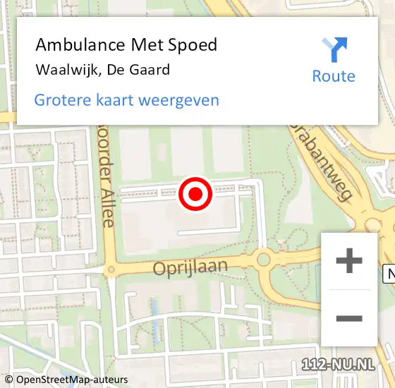 Locatie op kaart van de 112 melding: Ambulance Met Spoed Naar Waalwijk, De Gaard op 11 november 2018 16:20