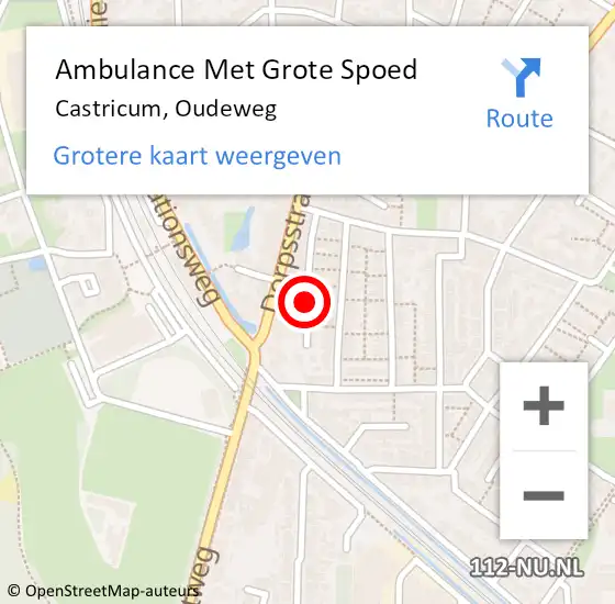 Locatie op kaart van de 112 melding: Ambulance Met Grote Spoed Naar Castricum, Oudeweg op 11 november 2018 16:24