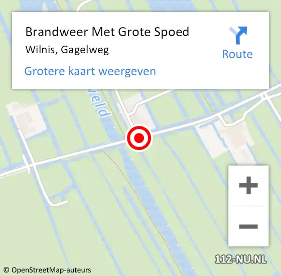 Locatie op kaart van de 112 melding: Brandweer Met Grote Spoed Naar Wilnis, Gagelweg op 11 november 2018 16:48