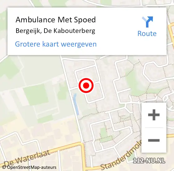 Locatie op kaart van de 112 melding: Ambulance Met Spoed Naar Bergeijk, De Kabouterberg op 11 november 2018 17:51