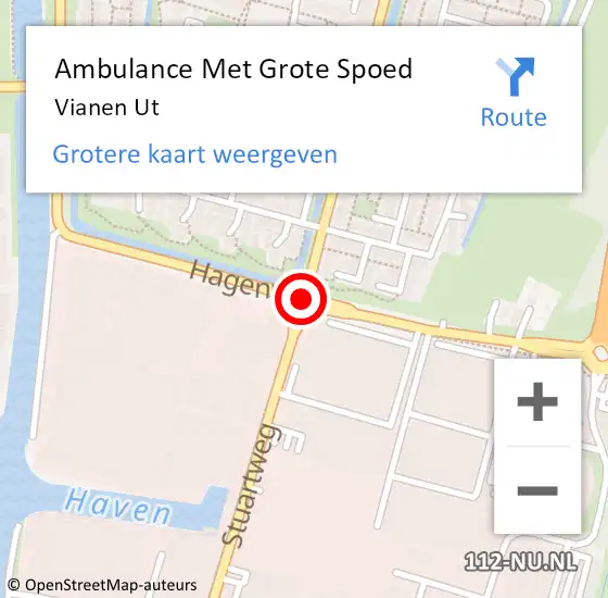 Locatie op kaart van de 112 melding: Ambulance Met Grote Spoed Naar Vianen Ut op 11 november 2018 18:02