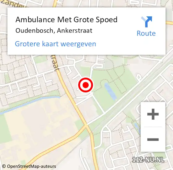 Locatie op kaart van de 112 melding: Ambulance Met Grote Spoed Naar Oudenbosch, Ankerstraat op 11 november 2018 19:06