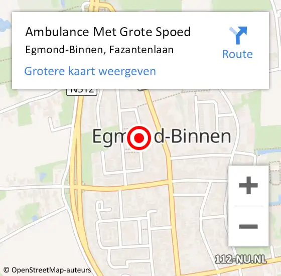 Locatie op kaart van de 112 melding: Ambulance Met Grote Spoed Naar Egmond-Binnen, Fazantenlaan op 11 november 2018 21:25