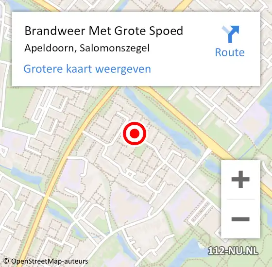 Locatie op kaart van de 112 melding: Brandweer Met Grote Spoed Naar Apeldoorn, Salomonszegel op 11 november 2018 21:37