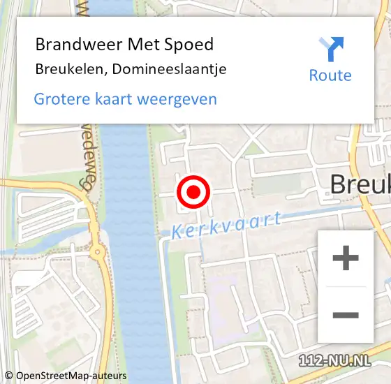 Locatie op kaart van de 112 melding: Brandweer Met Spoed Naar Breukelen, Domineeslaantje op 12 november 2018 00:16