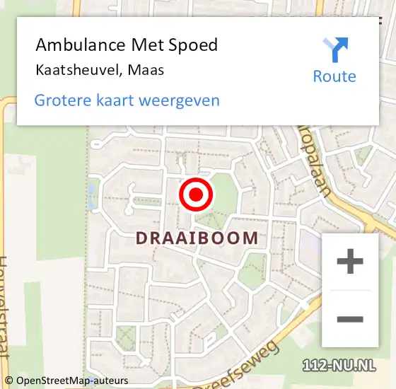 Locatie op kaart van de 112 melding: Ambulance Met Spoed Naar Kaatsheuvel, Maas op 12 november 2018 07:51
