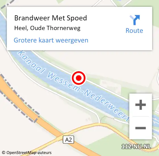 Locatie op kaart van de 112 melding: Brandweer Met Spoed Naar Heel, Oude Thornerweg op 12 november 2018 08:04