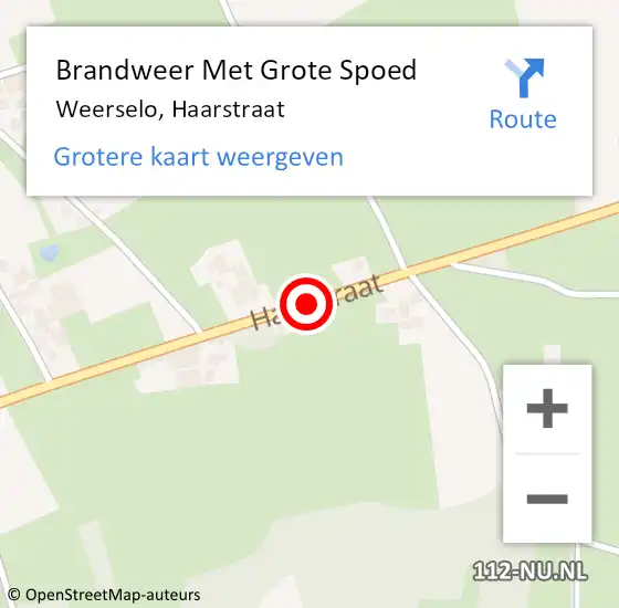 Locatie op kaart van de 112 melding: Brandweer Met Grote Spoed Naar Weerselo, Haarstraat op 12 november 2018 09:21