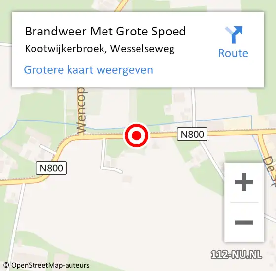 Locatie op kaart van de 112 melding: Brandweer Met Grote Spoed Naar Kootwijkerbroek, Wesselseweg op 12 november 2018 10:54