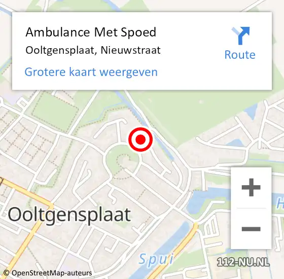 Locatie op kaart van de 112 melding: Ambulance Met Spoed Naar Ooltgensplaat, Nieuwstraat op 12 november 2018 11:24