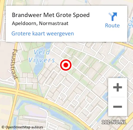 Locatie op kaart van de 112 melding: Brandweer Met Grote Spoed Naar Apeldoorn, Normastraat op 12 november 2018 12:01